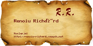 Renoiu Richárd névjegykártya